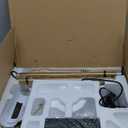 Dimmable Pharmacy Floor Lamp with Remote, 17W Gold LED Reading Floor Lamp with 360Swing Arm, 3 Color Temperature, Height Adjustable Standing Task Lamp for Living Room, Bedroom, Office, Antique Brass