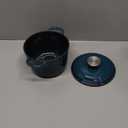 Dutch Oven Pot with Lid 1.8 qt Cast Iron Dutch Oven for Bread Baking DarkCyan Enameled Cast Iron Rice Pot with Handels