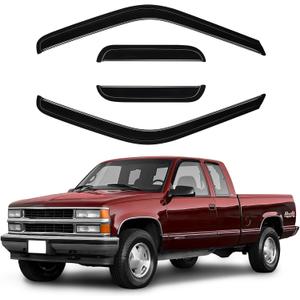 Canvcle Window Visors Rain Guards for 1988-1999 Chevy/GMC C1500/C2500/C3500/K1500/K2500/K3500 Extended Cab Accessories, Outside-Mount Window Wind Deflectors Vent Visors Shades Rainproof Black