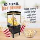 Nostalgia Vintage Hot-Air Popcorn Maker Machine - Makes Up to 12 Cups - Oil-Free - Healthier Popcorn - Classic Stand-Up Cart With Wheels - Includes Kernel Measuring Cup - Black