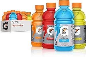 Gatorade Classic Thirst Quencher, Variety Pack, 12 Fl Oz (Pack of 24) Lemon Lime, Orange, Berry, Fruit Punch