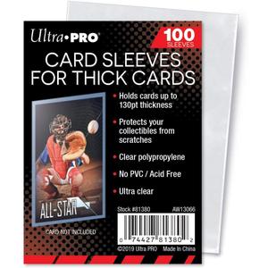 Ultra Pro Clear Thick Card Sleeves, Plastic| Holds cards up to 130-Point | 100-Count