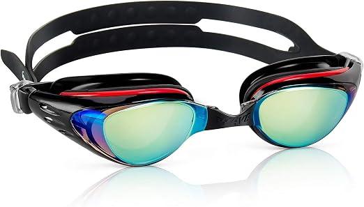 2 x  Nearsighted Swim Goggles, Shortsighted Optical Swimming Goggles No Leaking Anti Fog UV Protection for Adult Men Women, Color: Black, Size: -9