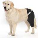 Petdream Dog Rear Leg Sleeve to Stop Licking, Upgraded Leg Shape to Stop Slipping, for TPLO Surgery, Skin Conditions, Wounds, Breathable Soft Fabric (Black, Right Leg, M)