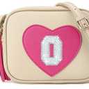 OYLOLA Birthday Gifts for Girl Initial Girls Purse Toddler Purse Kids Purses Toddler Girl Gifts Heart Purses for Girls Beige O