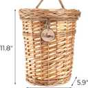 Hiceeden Wicker Hanging Wall Basket, Woven Front Door Flower Basket, Flat Hanging Storage Basket Wall Decor for Home, Garden, Pantry, Farmhouse