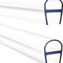Glass Shower Door Seal Strip 2 Pack x 39 Inch U Type for 3/8" Thick Glass Frameless Shower Door Bottom Side Seal Trim Strip Door Sweep Ultra Clear Rubber Shower Door Leak Guard
