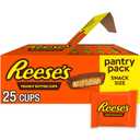 REESE'S Milk Chocolate Snack Size Peanut Butter Cups, Candy Pantry Pack, 13.75 oz (25 Pieces) (EXP 10/01/26)
