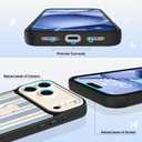 Gukalong Phone Case for Phone 17 Pro Max 6.9 Inch Blue and White Stripes Slim Phone Cover with Strap Stand Heavy Duty ShockPro Maxof Pro Maxtective Anti-Scratch Kickstand Case for Women