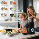7 In 1 Vegetable Chopper Electric Veggie Onion French Fry Cutter Garlic Mincer Potato Slicer Food Vegetable Dicer Cheese Grater Carrot Shredder Kitchen Gadgets Essentials House Warming Gifts New Home
