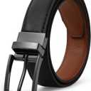 AWAYTR Reversible Kids Belts for Boys - Black and Brown Leather Belt for School Uniform Casual Jeans, Size: Fit Waist: 21"-25" (Rec 6-8yrs)