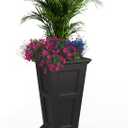Mayne Fairfield 28in Self-Watering Tall Square Planter, Black
Self-watering, All season, Fade resistant, Reversible planting shelf