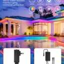 80ft/24m COB LED Strip Lights Outdoor, Smart RGB IC IP67 Waterproof Dimmable Color Changing Tape Light with App Remote Control & Music Sync, for Eave, Patio, Pool & Party Darden Decorations(2 Rolls)
