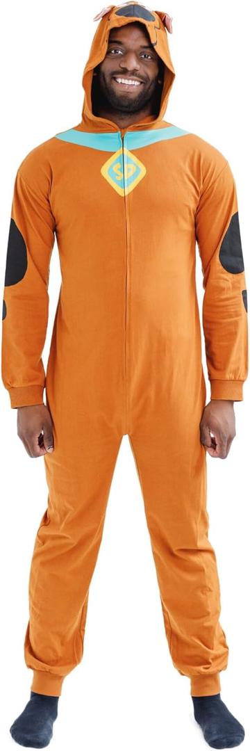 Scooby-Doo Scooby Doo Mens Zip Up Cosplay Costume Coverall Brown X-Large