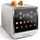 Inspirex Touch Screen Toaster - 2 Slice Extra-Wide Slots - 5 Bread Type and 6 Browning Levels - Defrost, Reheat, Favorite, Single Slot Settings - Stainless Steel