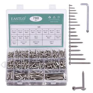 (780 PCS) #4#6#8#10 Pan Head Sheet Metal Screws Assortments 304 Stainless Steel 18-8 Self Tapping Screws Hardware Kit