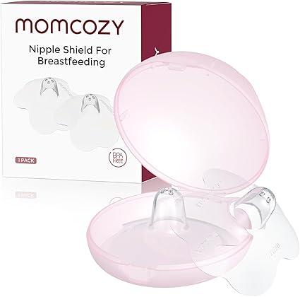 Momcozy Nipple Shield, Floral Contact Nipple Shield for Breastfeeding Moms with Flat or Inverted Nipples, 1 Pair