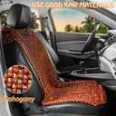 Natural Wood Beaded seat Covers,Cool Refreshing Back Massaging Comfort Cushion Mat,Summer Back Support Massage Breathable,Universal for Auto Car Truck