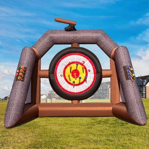 OZIS Inflatable Axe Throwing Game with 16 Axes and 8 Toss Ball Inflatable Ball Toss Target Dart Board for Backyard Team Birthday Party Events Outdoor Indoor