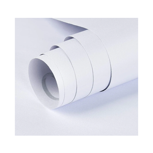Mecpar 15.7" x 118" Matte White Wallpaper White Contact Paper Peel and Stick Wall Paper Thicken Waterproof Wallpaper for Kitchen Countertop Cabinet Wardrobe