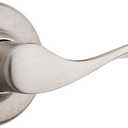 Kwikset Balboa Dummy Door Handle, Single Sided Lever for Closets, French Double Doors, and Pantry, Satin Nickel Non-Turning Right Handed Interior Push/Pull Lever, with Microban Protection