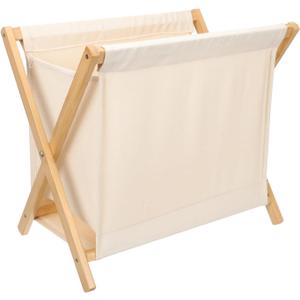 Collapsible X-Frame Laundry Hamper Beige Cloth Basket for Bedroom Kids Laundry Organizer Compact Storage Solution 15.74 X 14.96 X 11.81 Inches