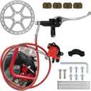 Mini Bike Hydraulic Disc Brake Caliper Kit Compatible with Baja DB30 Doodle Bug Dirt Bug97CC 79CC Predator 2.8HP Engine with 80mm Rear Brake Disc Rotor Brake Master Cylinder Caliper Assembly