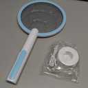 Electric Fly Swatter Racket, 2 in 1 Mosquito Bug Zapper 4100V Handheld Mosquito Killer with 1800 mAh Rechargeable Battery, Purple Light and 3-Layer Safety Mesh for Indoor Outdoor Blue