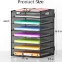Lavatino 8 Tier Paper Organizer for Desk, Black Mesh Letter Tray File Sorter Organizers with Handles, Including 5 Adjustable Slid Trays for Office School Classroom Supplies Organization and Storage