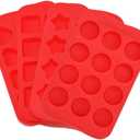Candy Chocolate Molds Silicone 4 Pack DIY Mold Use for Cake Jelly Gummy Pudding and Ice Cube Tray Including Hearts Stars Squares Round Mini Muffin Pan