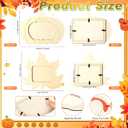 Geelin 6 Pack Thanksgiving DIY Picture Frame Craft Kits Wooden Pumpkin Maple Leaf Photo Frames Bulk Fall Thanksgiving Crafts for Adults Home Holiday Game Activities Gifts