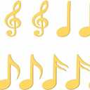 Acrylic Musical Notes Cake Topper Sets of 12 pcs Acrylic Musical Notes Cake Decorations Musical Themed Cake Topper (Black Mirror Acryl)