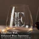 Personalized Crystal Wine Glasses for Women Christmas Xmas Birthday Romantic Gift Work Wife Husband Girl Gf Unique Nice Best Day Top Valentines Long Distance Relationship Custom Initial Present,E