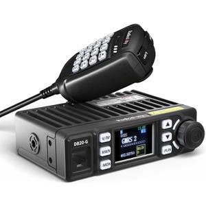 Radioddity DB20-G GMRS Mobile Radio for Car Vehicle, 20W Long Range Two Way Radio with Cigarette Lighter Plug, 500 Channels, VOX, Display Sync, for Off Road Overlanding 4x4