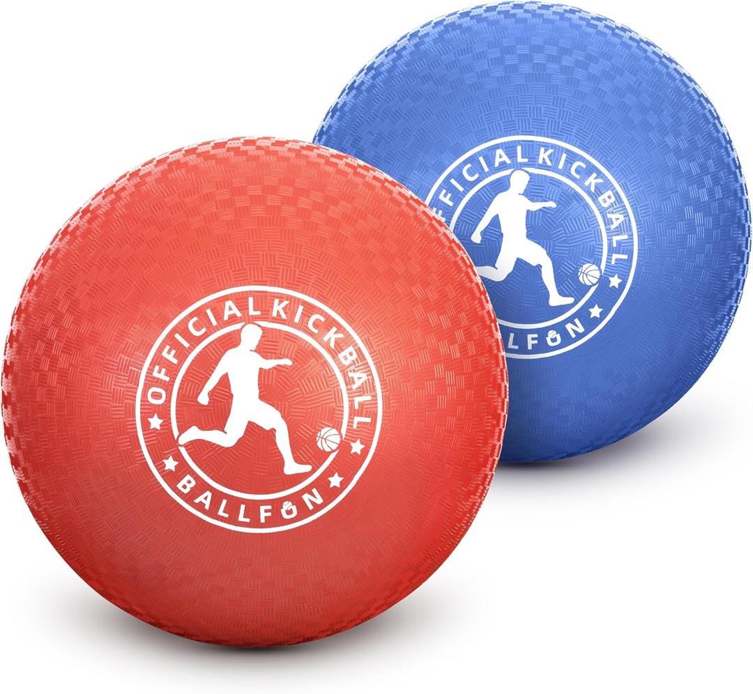 Playground Balls Kickball, Rubber Dodge Balls for Kids and Adults, Dodgeballs Handball Kick Ball Indoor and Outdoor, Official Bouncing Hand Balls, Outdoor Toys for School, Red /Blue 