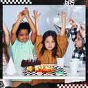 Zubebe 3 Pcs 13 x 10 Inch Checkered Serving Tray Black and White Serving Pieces Race Car Trays Rectangle Checker Plate Plaid Dishes Food Platter for Birthday Party