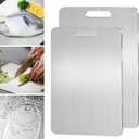 Titanium Cutting Board, 2 Pack Titanium Cutting Boards For Kitchen, 2026 New Double-Sided Food-Grade Titanium Cutting Board For Cutting Meats, Fruits And Vegetables (2pcsM+L)