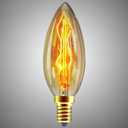 CTKcom 40 Watt E14 Base Edison Chandelier Light Bulbs (6 Pack),C35 Vintage Antique BulbsDimmable Amber Glass, Warm White 2300k,for Candle Pendant LightsHome Light Fixtures120V