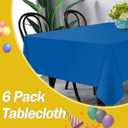 2 x tujol Royal Blue 6 Pack Plastic Table Cloth 54" x 108", Disposable Tablecloths Rectangle Table Cover, Plastic Tablecloths for Parties