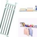 BAOYOUNI Expandable Closet Tension Shelf Adjustable Clothes Storage Rack Hanger Rod Organiser Ivory, 39.76-60.04 Inch