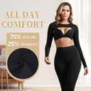 Hiball Workout Bolero Shrug Crop Top Long Sleeve Women, Sports Shrug Cropped Shirts, Cooling Shawl Arm Sleeves (Black, XL)