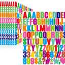 970 Pcs 10 Sheets Letter Stickers,Self Adhesive Waterproof 1 Inch Mailbox Numbers Vinyl Stickers,Alphabet Decals for Water Bottle,Window,Door,Classroom,Car,Laptop,Scrapbook (Colorful, 1 Inch)