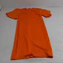 Women's Short Sleeve Work Sheath Midi Dress Elegant Fitted Cocktail Party Church Funeral Outfit Orange XL