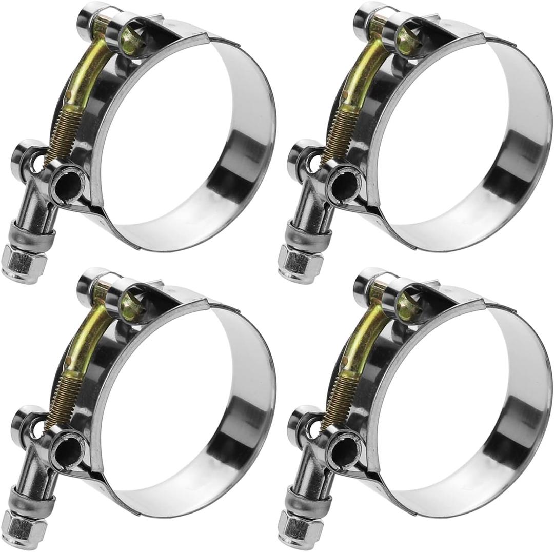 4 Pack 1.25" T-Bolt Hose Clamps, 304 Stainless Steel Turbo Intake Clamp, Working Range 36mm-44mm for 1.25" Hose ID
