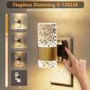 LED Night Lights Plug into Wall 2 Pack, Acrylic Nightlight with Dusk to Dawn Sensor, 0-100LM Stepless Dimmable, 3000K Soft Light, Wall Sconce Night Light Plug in for Bathroom Hallway Room