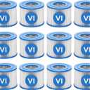 Summer&Kiss 12 Pack Hot Tub Filter Type VI Spa Filters Cartridge Compatible with Most Inflatable Hot Tub, Pool Filters Accessories Replacement for Above Ground Swimming Pools (12 Pcs - 4.1*4.1*3.2in)