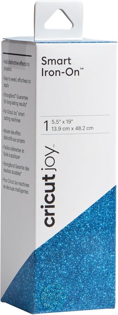 Cricut Smart Iron On Vinyl (5.5 x 19) (Glitter Aqua) for Cricut Joy Machine, 1pk