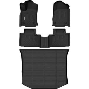 Car Floor Mats & Cargo Mat Custom for 2016-2021 Jeep Grand Cherokee All Weather Floor Mats for Jeep Grand Cherokee 2016-2021 Trunk Mat TPE Waterproof Car Mats Full Set Black Accessories