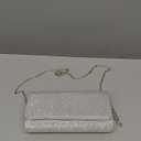 Subiceto 4Pcs Silver Clutch Purse Jewelry Set for Women Evening Rhinestone Purse Crystal Necklace Earrings Bracelets Set Silver Accessories for Women Bride Wedding Jewelry Lightweight Teardrop