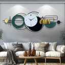 Large Wall Clock for Living Room Decor, 5915 Inch Decorative Wall Clocks Battery-Operated Silent Non Ticking Modern Metal Wall Clock for Home Living Room, Bedroom,Kitchen,Office,Home Decor